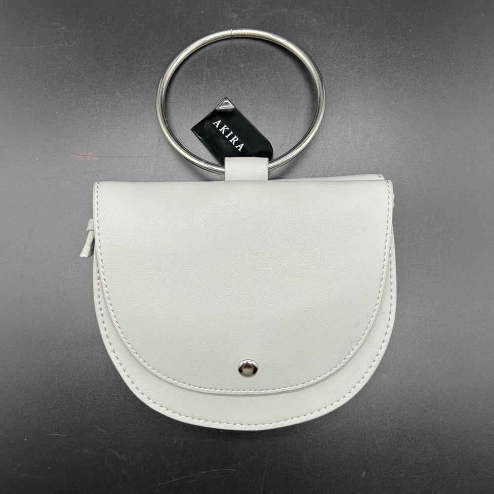 Akira Gray Womens Crossbody Bag Handbag Ring Hoop Handle NWT